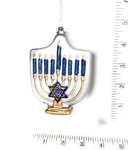 Midwest-CBK Menorah Glass Ornament 5 Inch