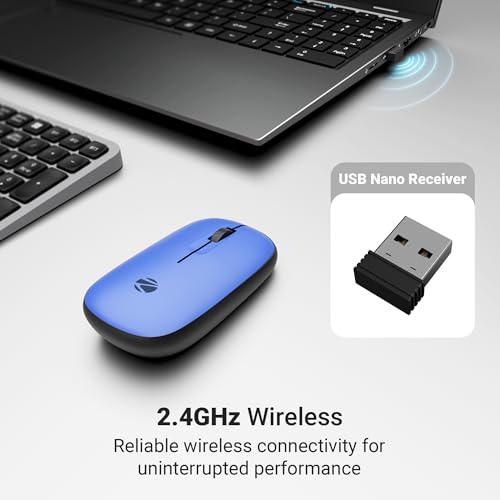 Image of Zebronics Fusion Wireless Mouse, 1200 DPI, Magnetic Swappable Shells, 3 Buttons, USB Nano Receiver, Lightweight, Power Saving Mode, High Precision