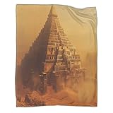 Hoch aufragende Pyramide 3D-gedruckte Decke Antike Architektur Design-Tagesdecke Weiche Und Warme Mikrofaser Sofa Bettwäsche 50x60inch(127x152cm)