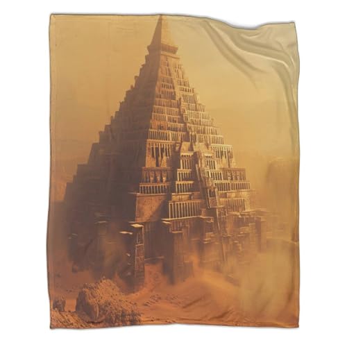 Hoch aufragende Pyramide 3D-gedruckte Decke Antike Architektur Design-Tagesdecke Weiche Und Warme Mikrofaser Sofa Bettwäsche 50x60inch(127x152cm)