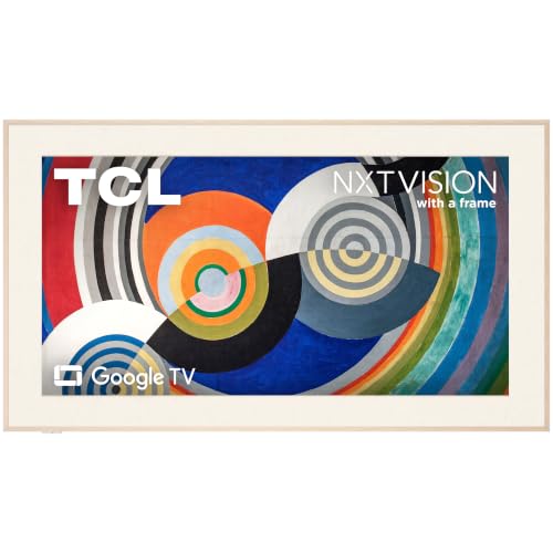 TCL 55 Inch Class NXTVISION Series Picture Frame Art TV | 55A300W, Latest Model | QLED 4K HDR Smart Google TV | 120HZ Dolby Atmos Audio | Alexa Google Apple Streaming Television | Easy Install