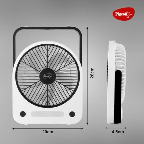 Image of Pigeon Wave Portable Mini Fan With 1800Mah Rechargeable Battery, 3 Speed Modes & USB Charging | Ultralite, 180 Rotation, Multi-Clip Function For Home, Kitchen And Travel, 6 Inches