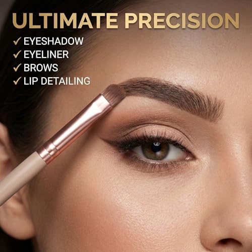 Image of 17Pc Makeup Kit Set - Premium 13-Piece Makeup Brush Set with 3 Makeup sponges & 1 Color-Removal Sponge - Soft Synthetic Bristles, Rose Gold & Cream Design with Velvet Travel Pouch - Complete Professional Beauty Tools (Coffee Edition) (Clean sponge and makeup puffs , color may vary or multicolour)