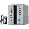 TobenONE DisplayLink Docking Station 3 Monitors, 14-in-1 USB C Triple Monitor Docking Station for M1 M2 M3 M4 MacBook/Mac mini, Windows, Chrome (3HDMI, 120W Power Supply, 5 USB, Ethernet, SD/Micro SD