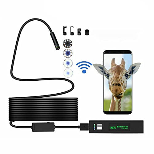Connessione wireless WIFI, batteria al litio integrata da 3,7 V 600 mAh, con 8 luci a LED, luminosità regolabile.