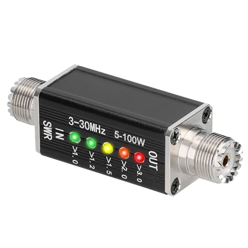 LED SWR Meter 3-30MHz Frequency Short Standing s Indicator with 5 LEDs M Female Interface