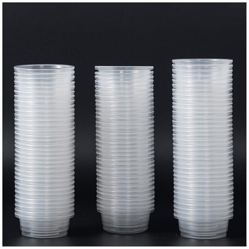 SLSON Small Gecko Food and Water Cups 100 ct Plastic Feeder Cups for Reptile Feeding Bowls for Crested Gecko Lizard and Other Small Pet, 0.5 oz