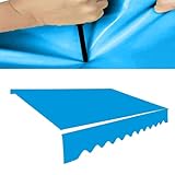 Ausziehbares Markisen-Ersatzgewebe, 30 x 3 m, wasserdichtes PVC-Sonnenschutz für Terrasse und Wohnmobil, Outdoor-Unterschlupf (Blau, 2 x 1,5 m)