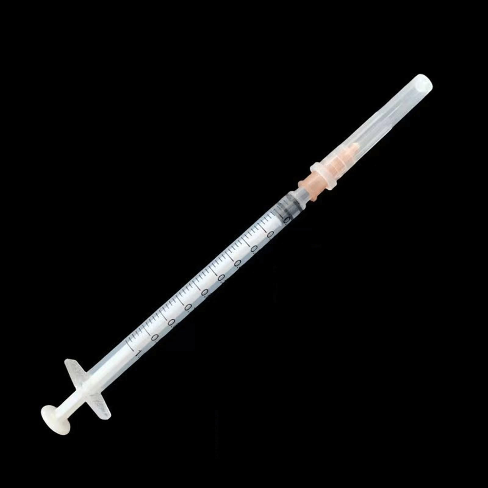 Lot de 200 seringues en plastique liquide de 1 ml avec aiguille, utilisées pour mesurer les seringues d'alimentation des animaux domestiques, mesurer les tubes de remplissage de liquide ou les
