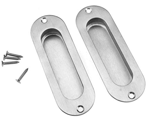 F Season 2X Poignée de Porte coulissante en Acier Inoxydable avec vis 120 x 40 mm Cover