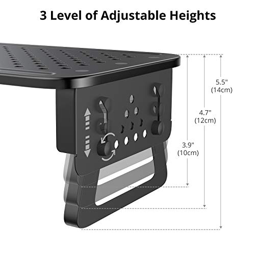 ATUMTEK Supporto da Scrivania per Monitor [Lega di Alluminio Aerospaziale] Stand Regolabile a 3 Altezze Supporto Monitor per Computer, Laptop, iMac, Stampante, Proiettore e Molto Altro