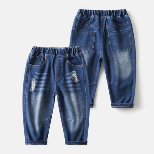 Boys Comfortable Elastic Waist Pants for Outdoor Activities Casual Wear & Daily Use - Denim for Ages 1-83