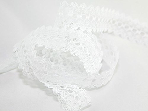 Minerva White Eyelet Knitting In Lace Trimming 35Mm Wide - Per Metre