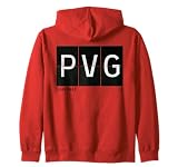 PVG Shanghai China Flughafen Code Retro Weltreisender Asien Kapuzenjacke