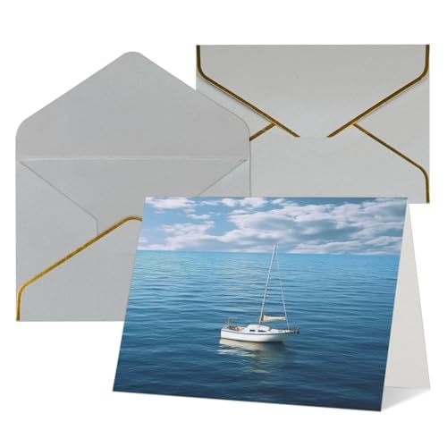 Cartes de vœux vierges bateau bleu pour ne jamais manquer de carte d'anniversaire