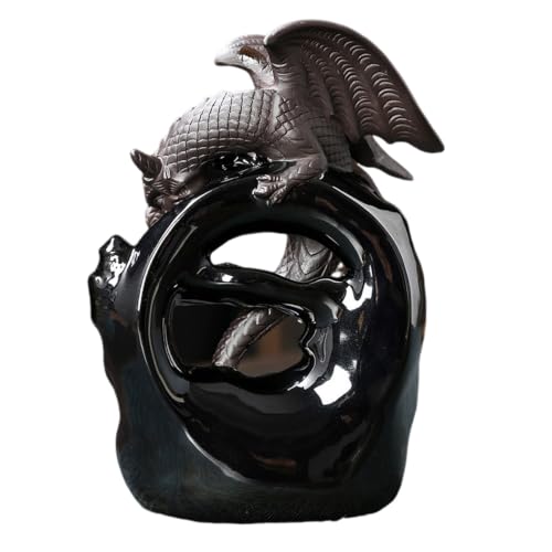Brûleur d'encens dragon en céramique à refoulement pour salon - 3