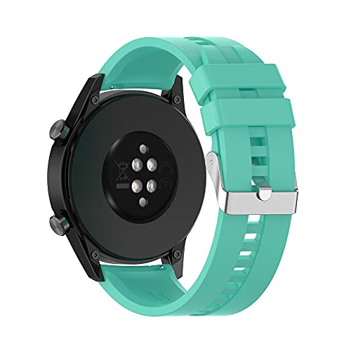 Image of Strap Band for Huawei Watch 3/3 Pro/GT2 Pro/GT2e/GT2/GT 46mm/Galaxy Watch 3 45mm/Galaxy 46mm/Gear S3/Ticwatch Pro 3, 22mm Silicone Sports Gym Strap (Aqua/Turquoise)