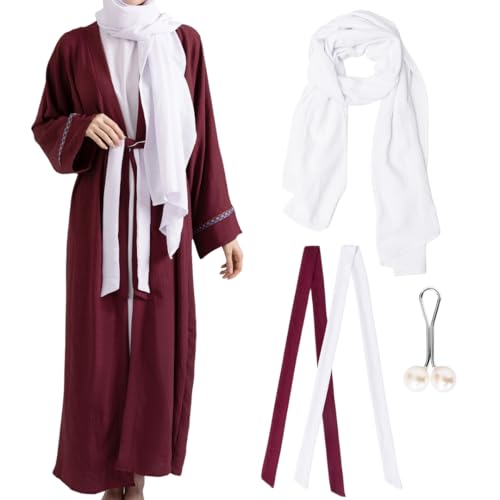 NoorAlif 5 Pcs ABAYA Set – 2025 Muslim Abaya Dress