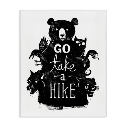Take a Hike Wildlife Silhouette, 24 x 30 Inch Canvas Wall Art
