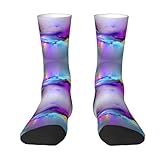 ZHAOUR Calcetines blancos para adultos, elásticos, unisex, con estampado de luces del norte, para yoga, pilates, baile, deportes, hospital, uso en interiores, 2 Negro-2, Altoa única