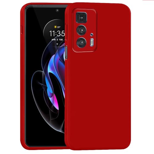 Image of Back Cover for Motorola Edge 20 Pro 5G | Full Camera Protection | Premium Liquid Silicon Case | Flexible Bumper Case for Motorola Edge 20 Pro 5G (Red)