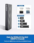 ORICO 20Gbps M.2 NVME SSD Adaptateur USB3.2 Gen2 X2 Type-C à NVME PCI-E M-Key Solid State Drive Boîtier extérieur en aluminium pour SSD Taille 2230/2242/2260/2280, jusqu'à 2 To(M2PAC3-G20, Gris)