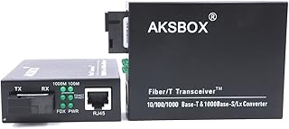 A Pair of Gigabit Fiber Optic Transceivers SC Interface Fiber Media Converter Gigabit Single-Mode Single-Fiber Optical Fiber Transceiver Photoelectric Converter 1L1E Set,Up to 20km