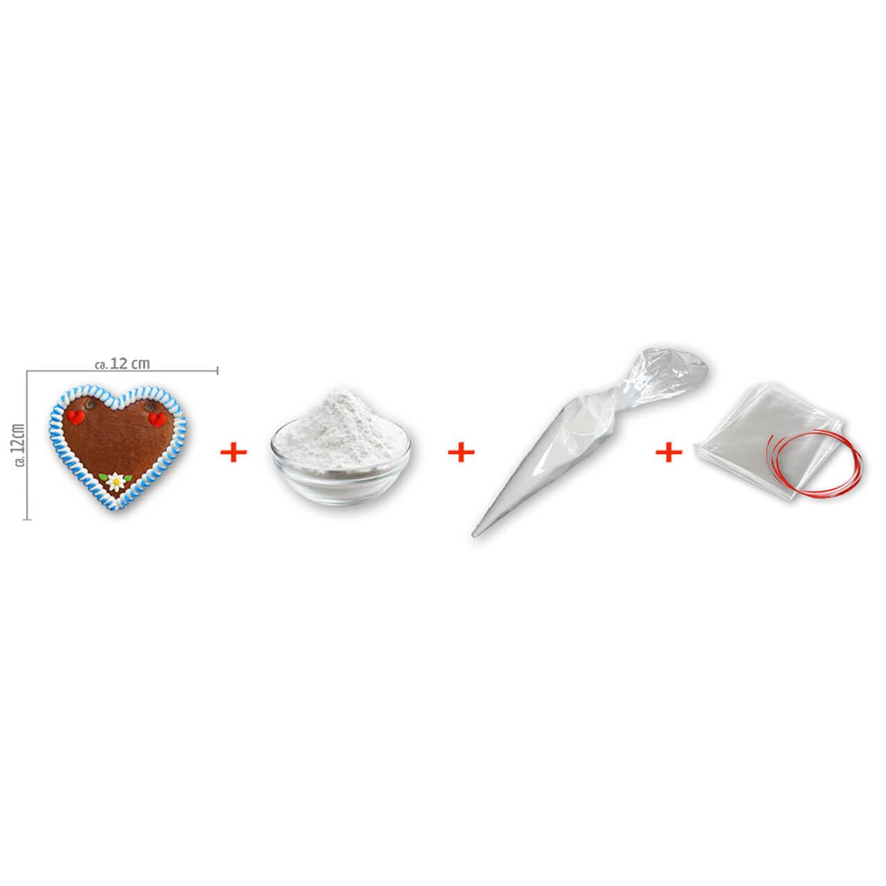 10x Lebkuchenherz Rohlinge - Do it Yourself - Set - 12cm - zum selbst Beschriften von LEBKUCHEN WELT