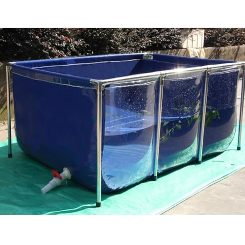 Lona para estanque de peces con soporte de acero inoxidable y lona translúcida, ideal para acuarios y piscinas infantiles