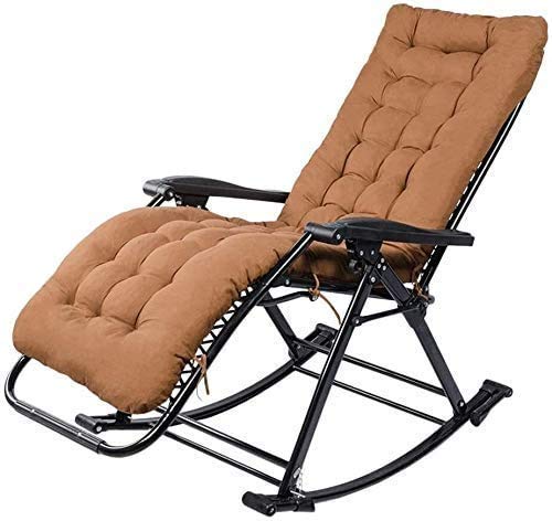 Chaise longue pliable à gravité zéro marron pour relaxation intérieure
