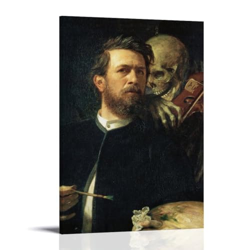 Toile Arnold Bocklin autoportrait décoration murale maison moderne