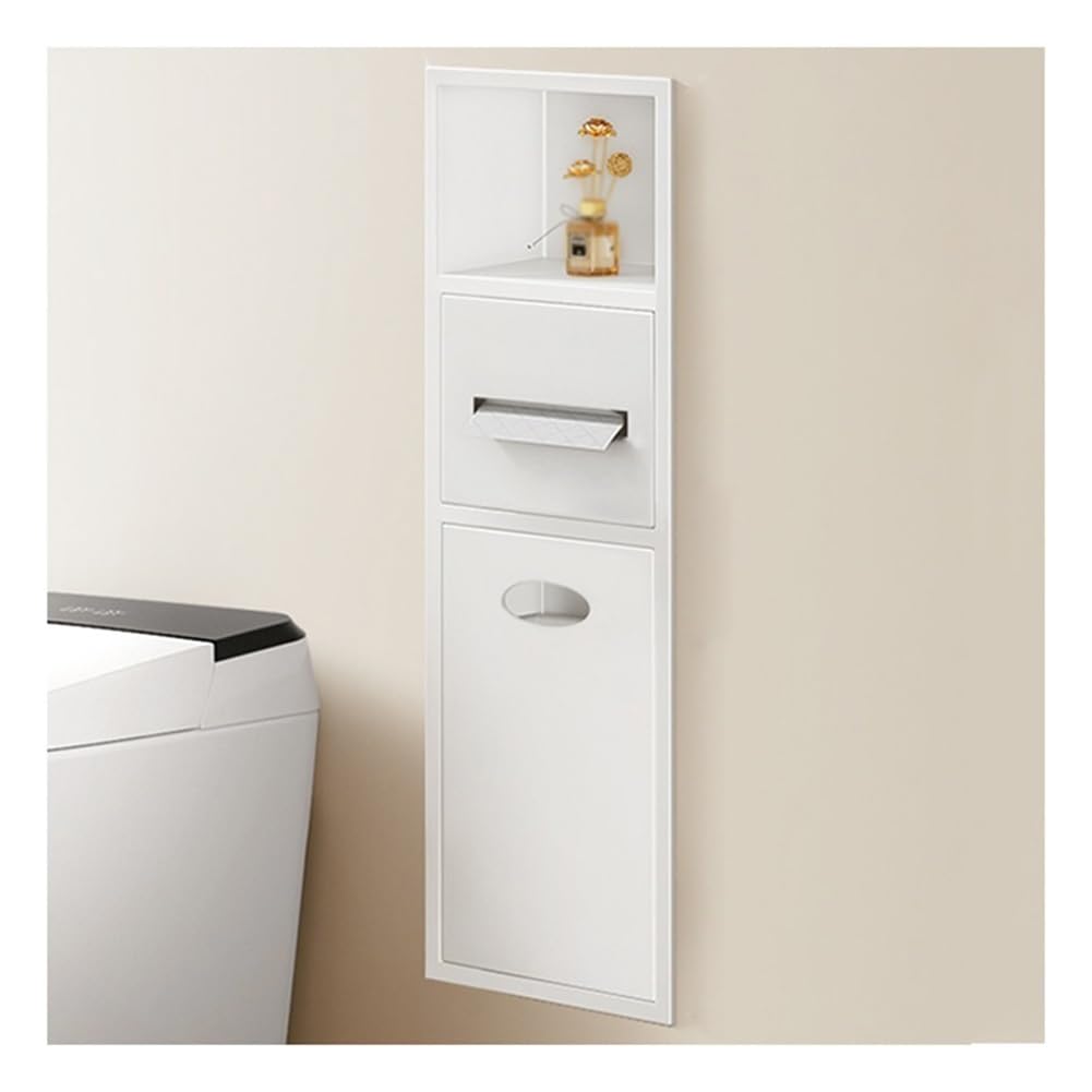 QUSYZD Stainless Steel Recessed Shower Niche with Double Shelves and Trash Can Bathroom Storage Organizer,Grey-63x20x13.5cm,White-63x20x13.5cm