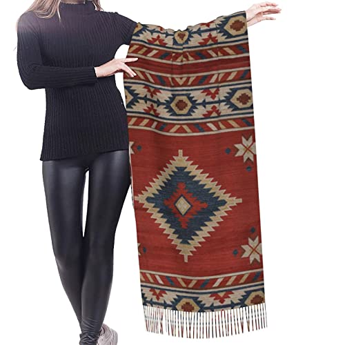 SUYGGCK Southwestern Geometric Native American Soft Blanket Scarf Long Warm Shawl Wraps Cashmere Fringe Scarfs For Women2