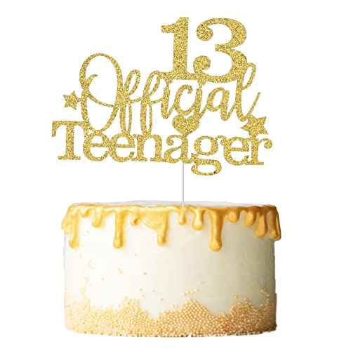 Dacitiery Glitter Official Teenager 13 Cake Topper 13th Birthday Party Decorations for Teens Sparkling Cake Decor for Birthday Cakes Celebrations