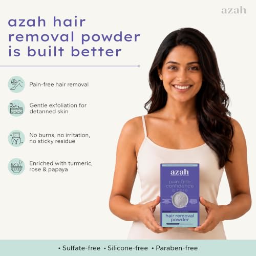 Image of Azah Bikini Wax Powder for Women [60gm]| Painless Hair Removal in 8-10 Mins | Natural Wax Powder with Turmeric, ROse & Papaya | No Chemicals, No Irritation & Rashes, Ideal for Bikini, Legs & Underarms