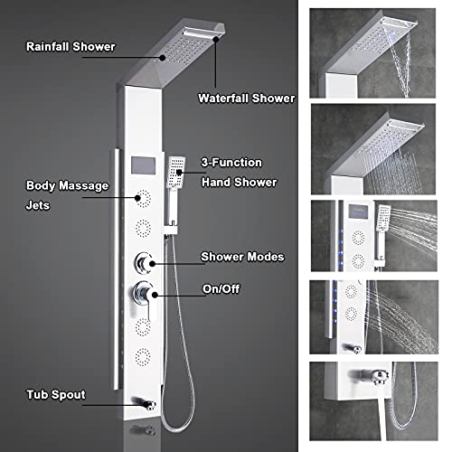 AWorddyPanel-de-ducha-de-hidromasaje-para-banera-con-5-en-1-funciones-LED-columna-de-ducha-set-de-304-acero-inoxidable-con-pantalla-LCD-mezclador-de-banera-alcachofa-de-ducha-en-cascada-plateada