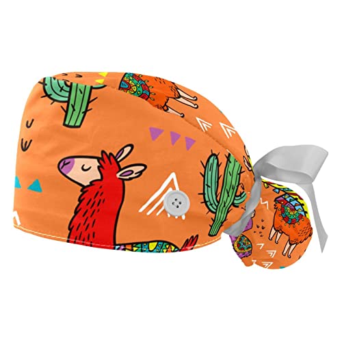 Chapeaux bouffants Cactus Orange et casquettes de travail ajustables pour hommes femmes