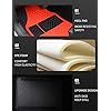 Red Car Floor Mats, Luxury Faux Leather Automotive Floor Mats, All Weather for Cars Truck SUV (4 Pieces, Red)