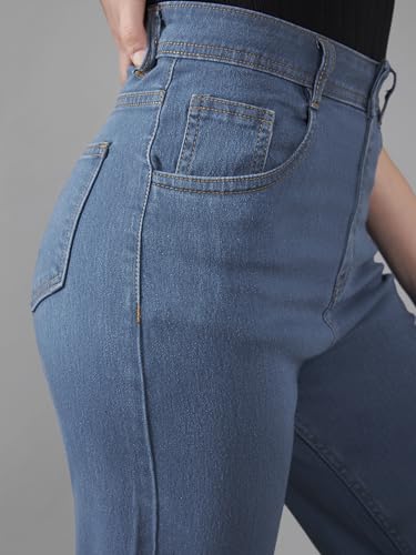 Image of Dolce Crudo Boot Cut High Rise Cropped Jeans for Women