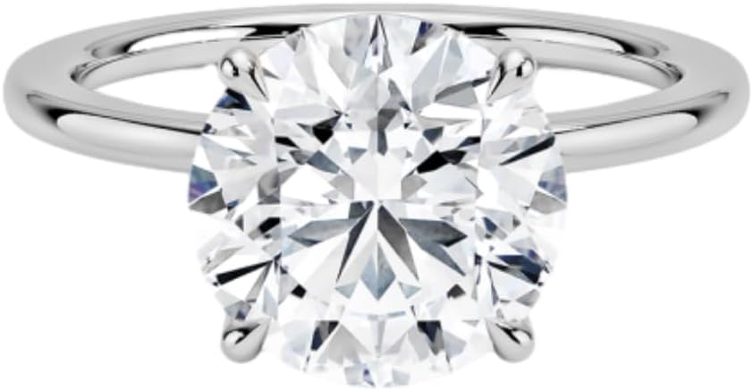 10K/14K/18K Solid Gold Round Cut Moissanite Engagement Ring 1-5 CT Solitaire Classic Wedding Ring for Women Birthday Gifts for Her