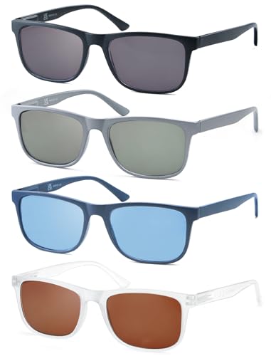 OLOMEE Large Reading Sunglasses for Men (4-Pack)