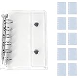 loong シール帳 透明 女の子 はがせる A7サイズ ミニ6穴 シール バインダー シール手帳 クリアバインダー 6穴 シール収納 推し活グッズ （透明）