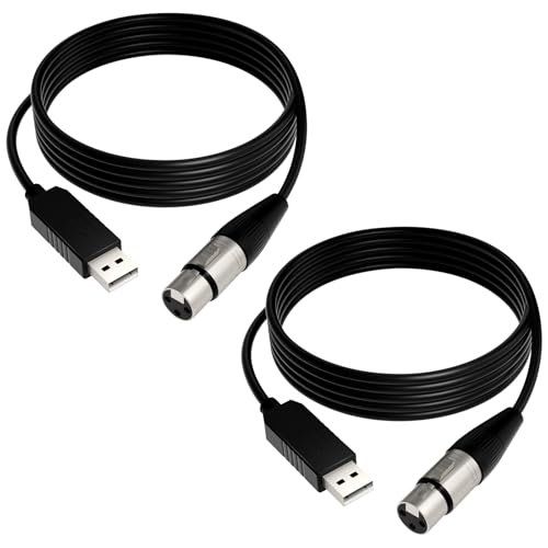 Câble USB vers DMX 1.5m lot de 2 avec puce FTDI pour contrôle d'éclairage DMX512