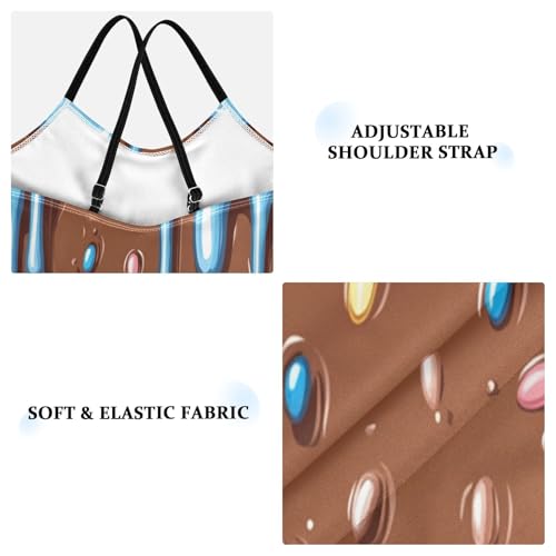 Pigsaly Girls One Piece Swimsuits Chocolate Beans Glaze Sprinkles Kids Cross Back Swimwear Beach Sport Bathing Suit 3T3