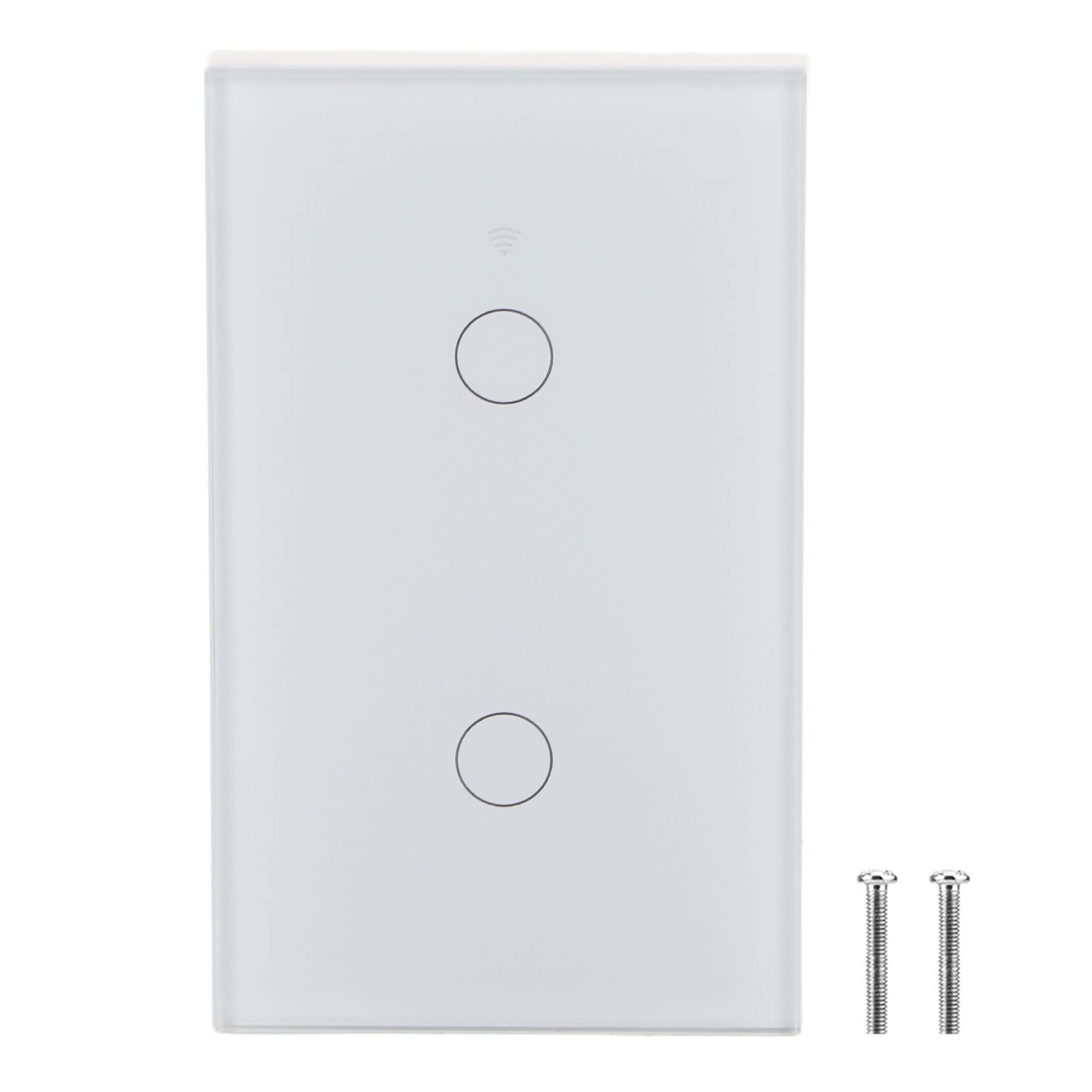 Smart WiFi Touch Screen Switch for Home 2 Way AC Control 22 Languages APP Tempered Glass Panel White