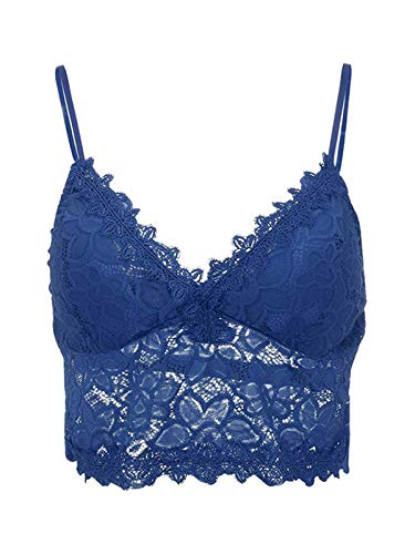 Minetom BH Push Up Bustier Damen Spitze Weich Rückenfrei Blumen Bra Dessous Große Größen Spaghetti Crop Tank Tops V… – Bild 4