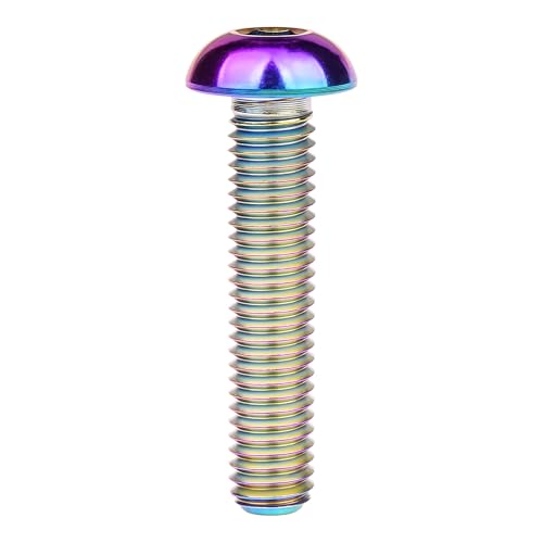 Image of Titanium Bolt M4x6 8 10 12 15 20mm Hex Head Screws for Bicycle Pack of 4 (Rainbow, M4x20mm)
