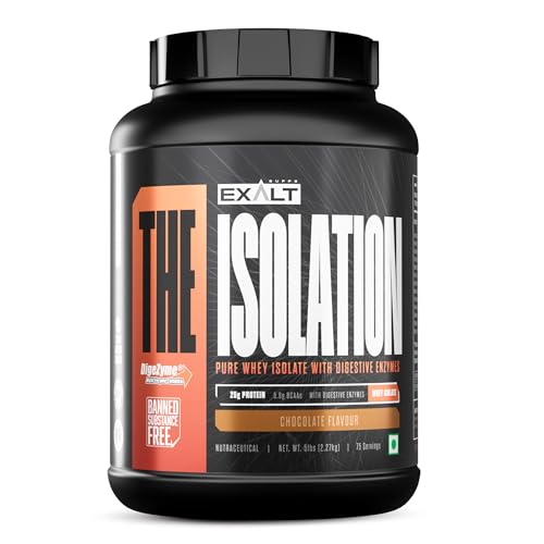 Image of The Isolation Pure Whey Isolate With Digestive Enzymes | 25g Protein | 5.6g BCAAs | 150mg Digestive Enzyme | Zero Added Sugar | Whey Isolate (2.27 Kg, Chocolate)