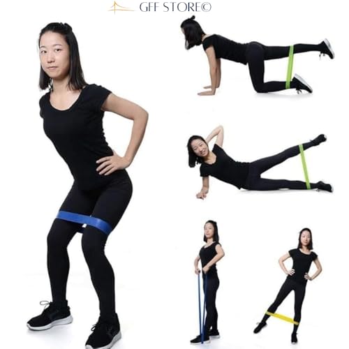 Kit 5 Elásticos Faixas De Resistência Miniband + 1 Bolsa Treino Em Casa Exercício Físico Academia Fi