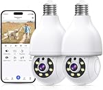 Light Bulb Security Cameras Wireless Outdoor 5g/2.4ghz WiFi, 2K HD Camera Surveillance Exterieur with Color Night Vision,Two Way Talk,Human Motion Sensor,Security Camera Outdoor Easy to Install (2Pcs)